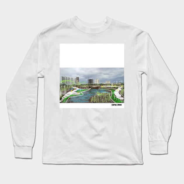 tajamar manglar ecopop landscape designing intervention Long Sleeve T-Shirt by jorge_lebeau